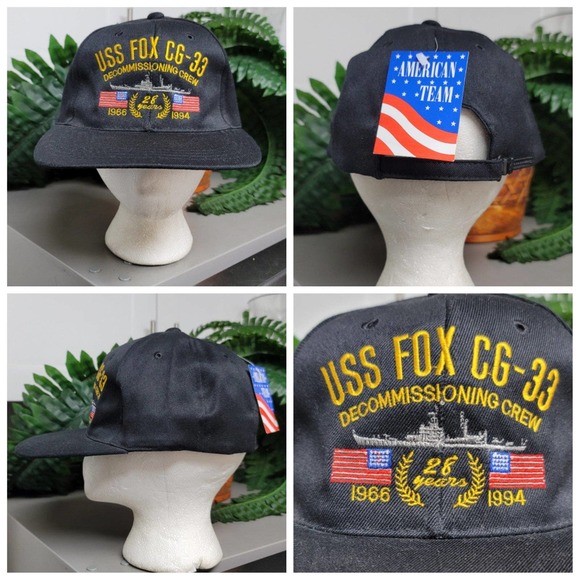 Vtg 1994 USS Fox CG-33 Decommissioning Crew Hat - Picture 1 of 11